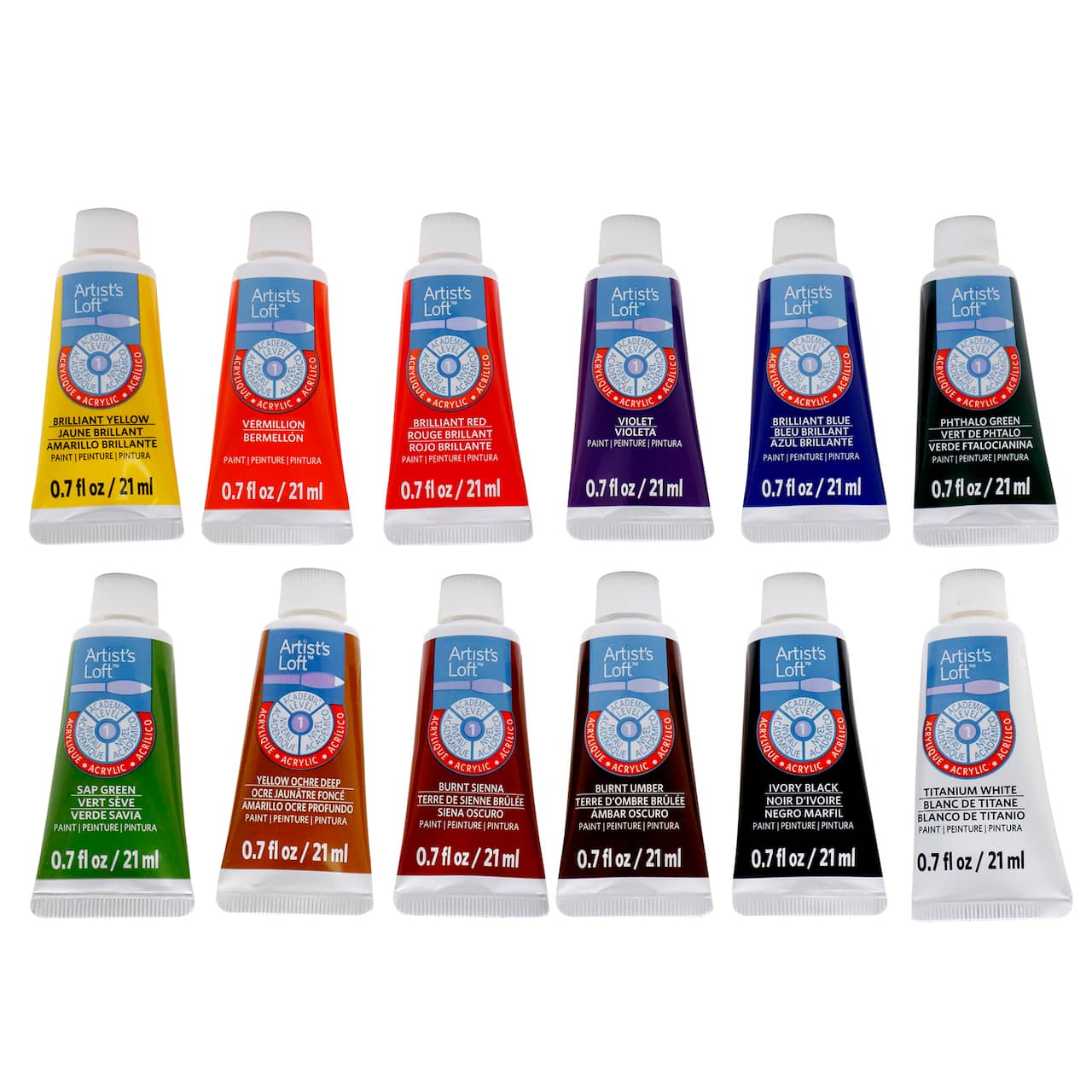 12 Colour Basics Acrylic Paint Set by Artist's Loft™